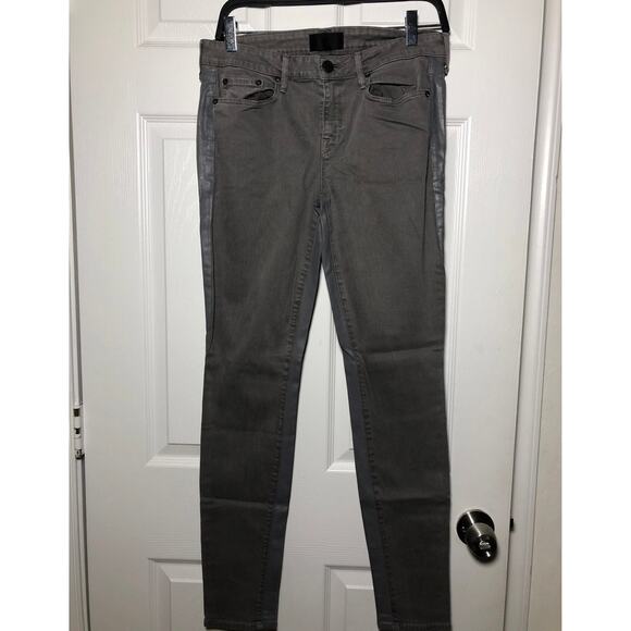 Vince Womens Skinny Jeans Gray Side Stripes tuxedo Dylan Mid Rise 28 New - Picture 1 of 5